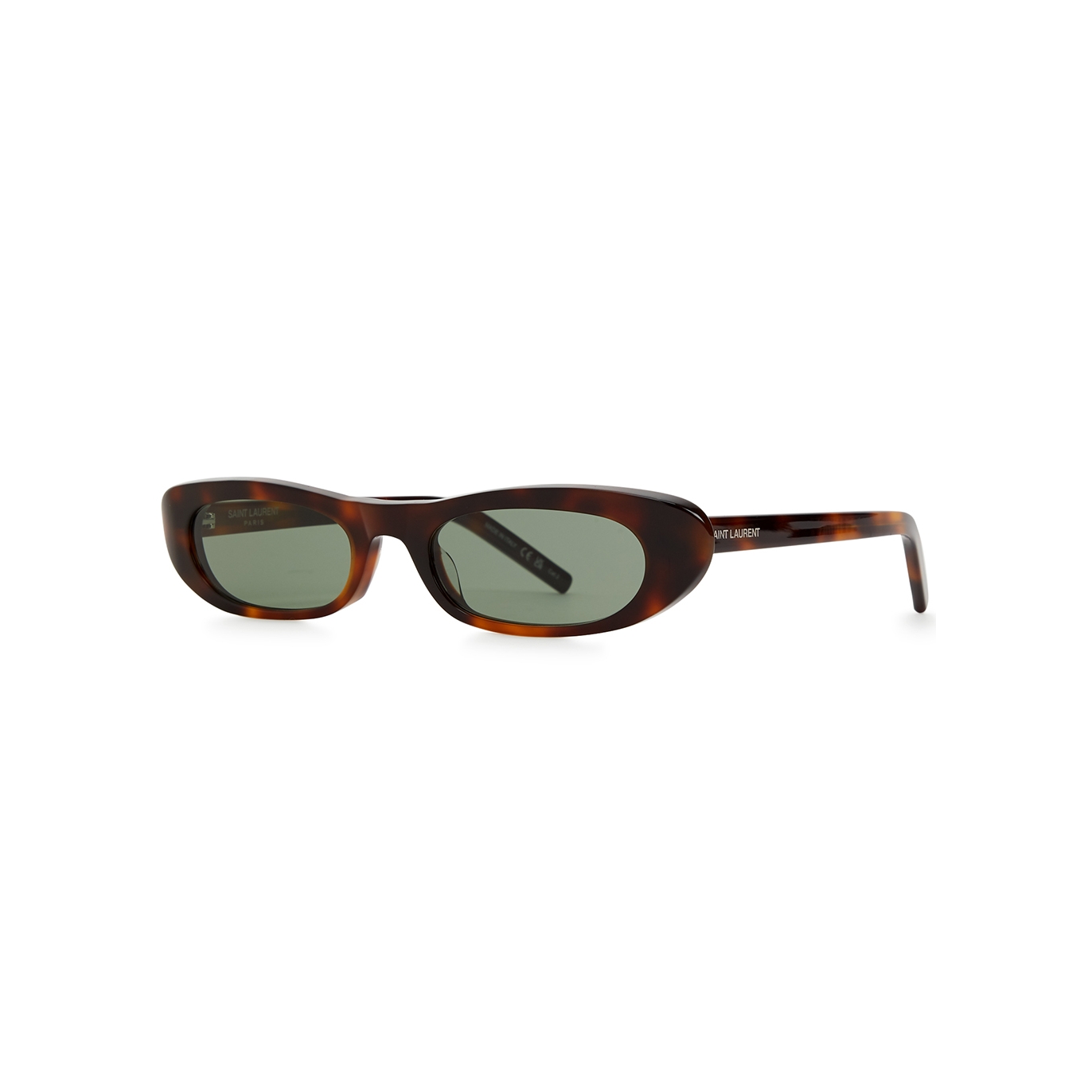 Saint Laurent Narrow Cat-eye Sunglasses, Sunglasses, Green