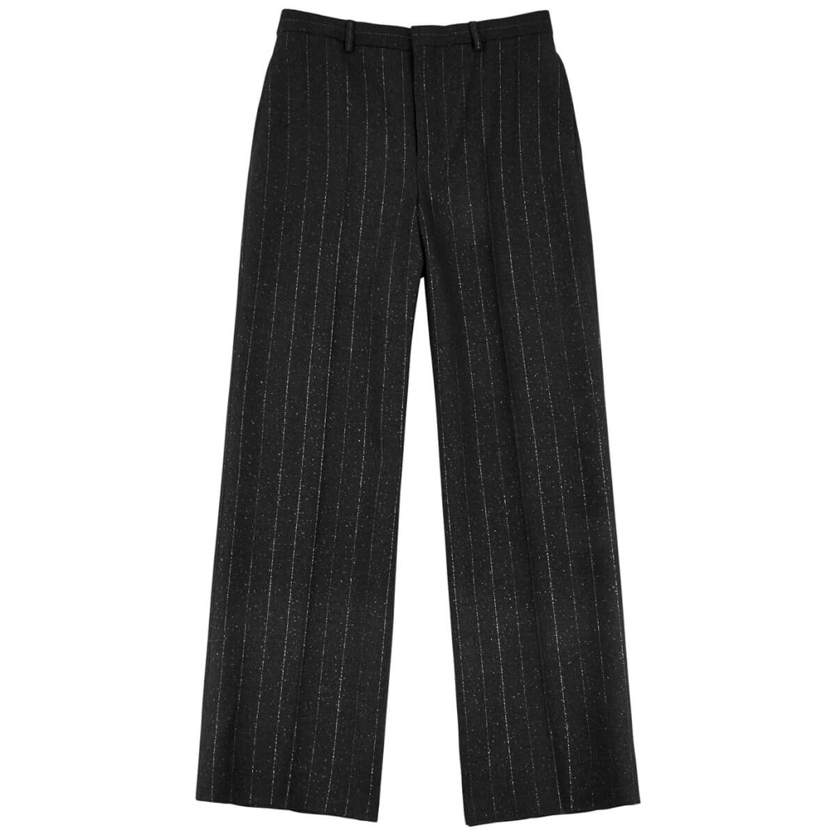 Saint Laurent Pinstriped Wool-blend Trousers - Silver - 48