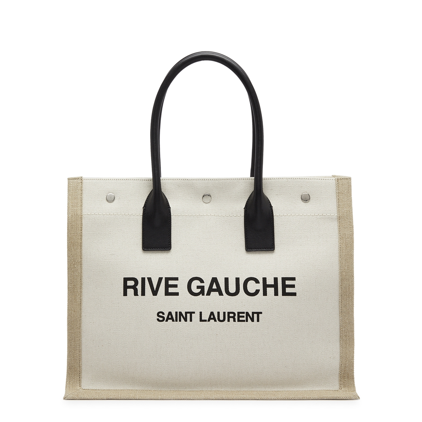Saint Laurent Rive Gauche Small Canvas Tote - Natural