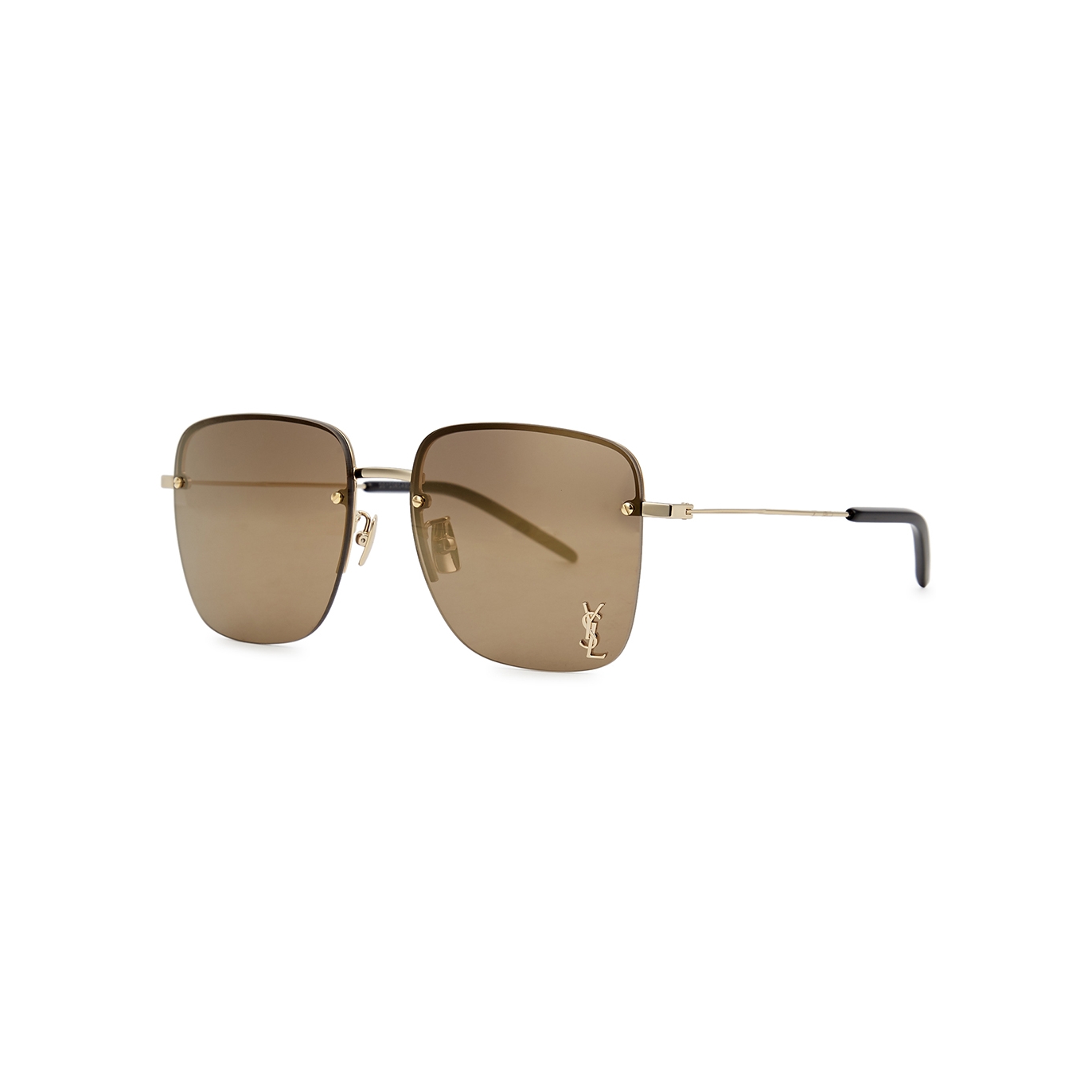 Saint Laurent SL312 Rimless Square-frame Sunglasses, Sunglasses, Gold