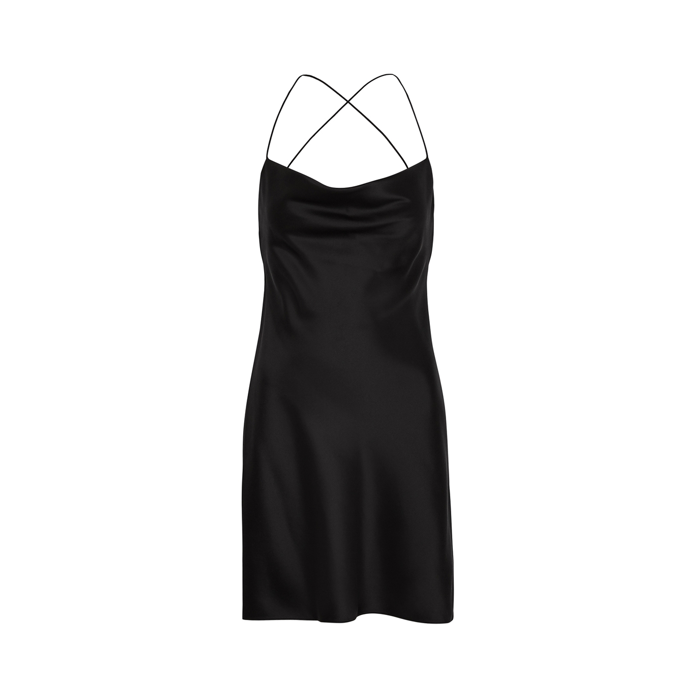 Saint Laurent Silk-satin Mini Slip Dress - Black - 14