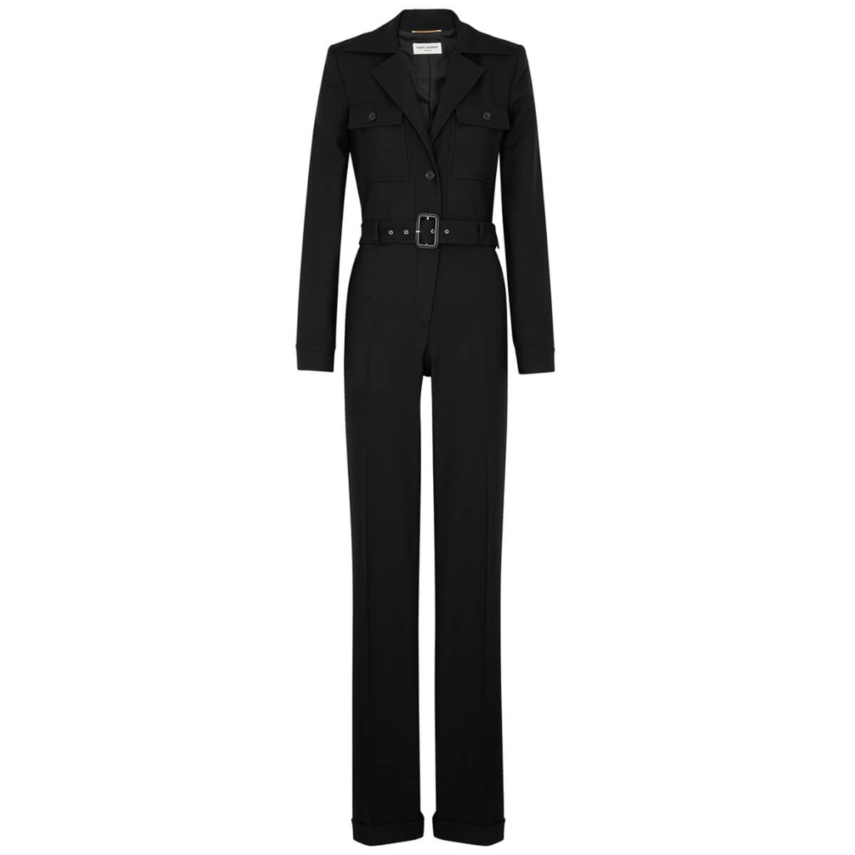 Saint Laurent Straight-leg Wool Jumpsuit - Black - 10