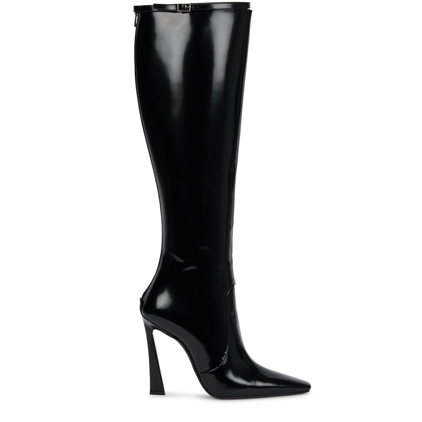 Saint Laurent Tom 110 Glossed Leather Knee-high Boots - Black - 7