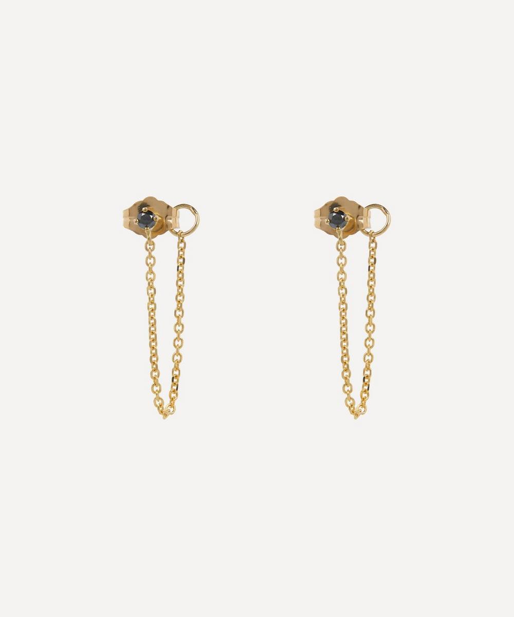 Satomi Kawakita 18ct Gold Black Diamond Sprinkle Stud Earrings