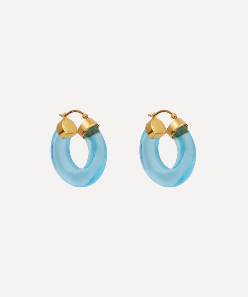 Shyla 22ct Gold-plated Aura Glass Hoop Earrings