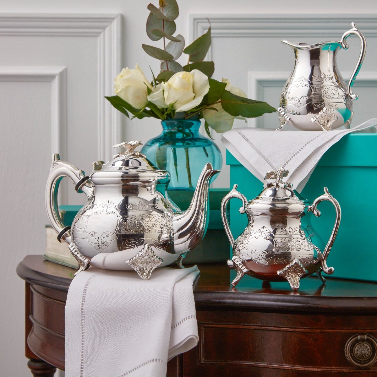 Silver-Plated Three-piece Tea Set, Fortnum & Mason
