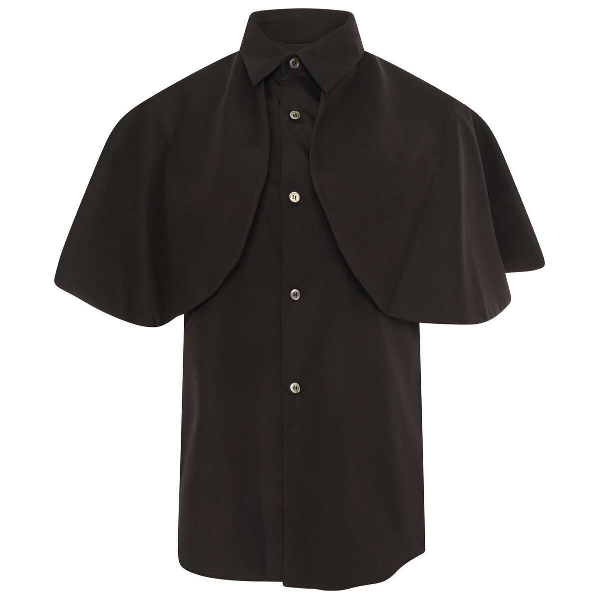 Sleeveless Shirt With Short Cape L Black
