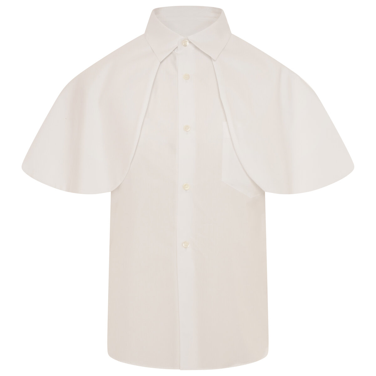Sleeveless Shirt With Short Cape M White