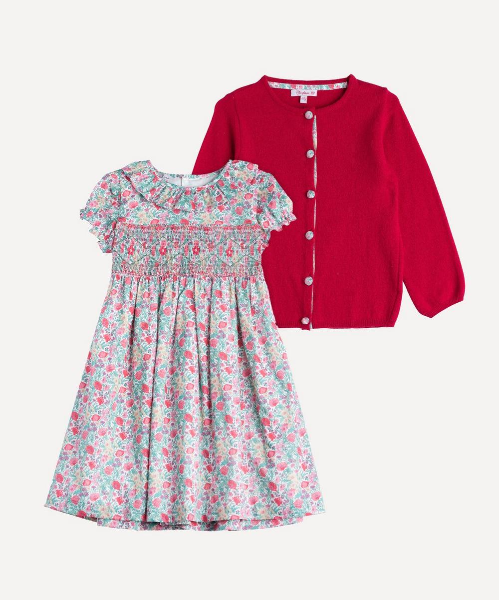 Trotters Florence Willow Smocked Dress And Cardigan Set 2-5 Years