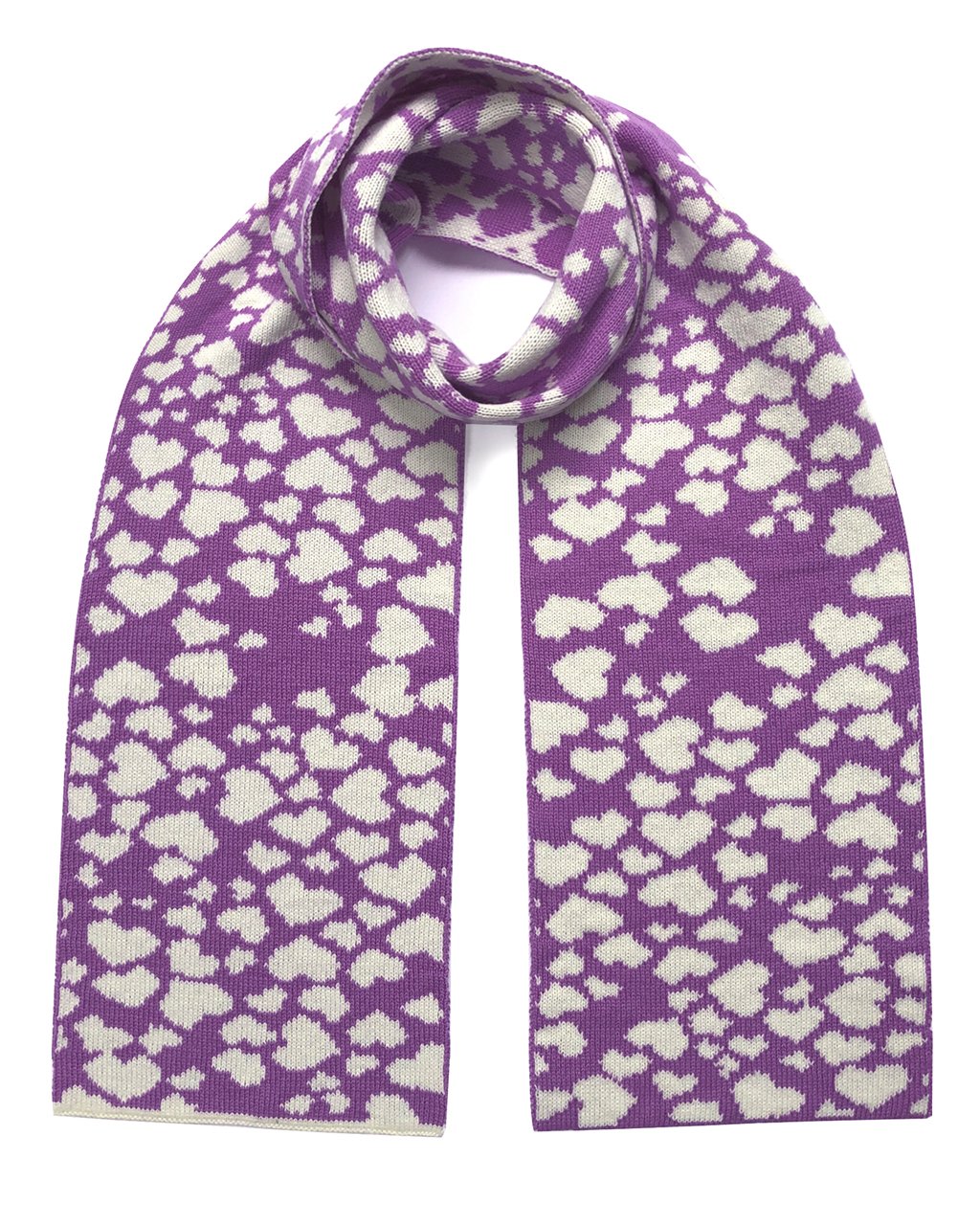 Women's Pink / Purple Hearts Wool & Cashmere Scarf Lilac Ingmarson