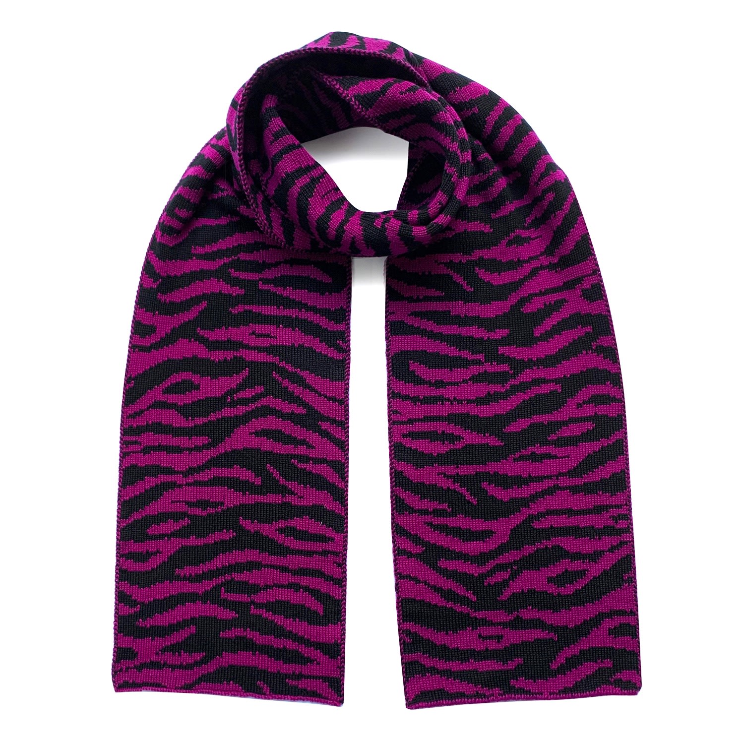 Women's Pink / Purple Tiger Wool & Cashmere Scarf Purple Ingmarson