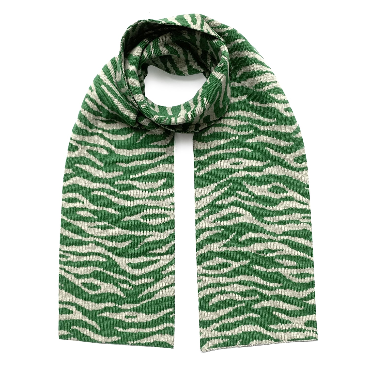 Women's Tiger Wool & Cashmere Scarf Green Ingmarson