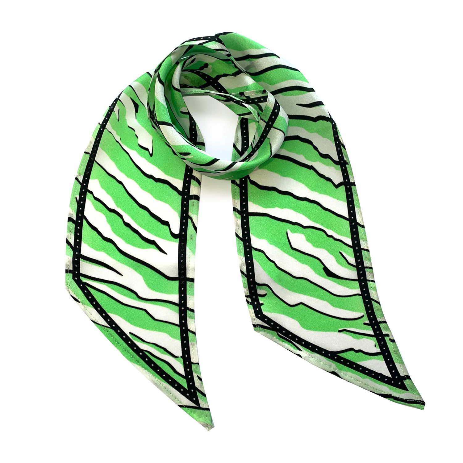 Women's Wild Tiger Silk Neck Scarf Mint Green Ingmarson