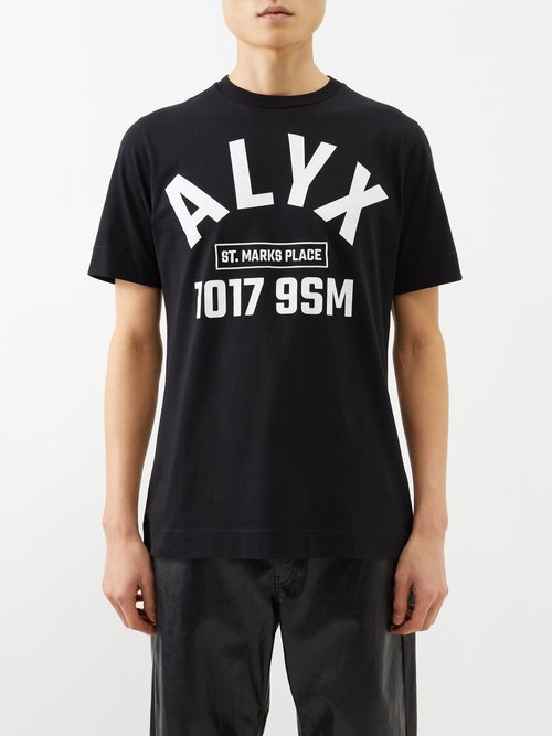 1017 ALYX 9SM - Logo-print Cotton-jersey T-shirt - Mens - Black