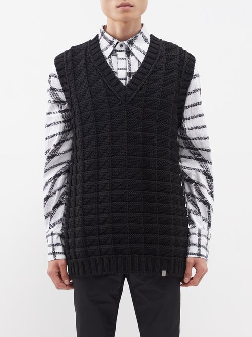 1017 ALYX 9SM - V-neck Knit Sweater Vest - Mens - Black