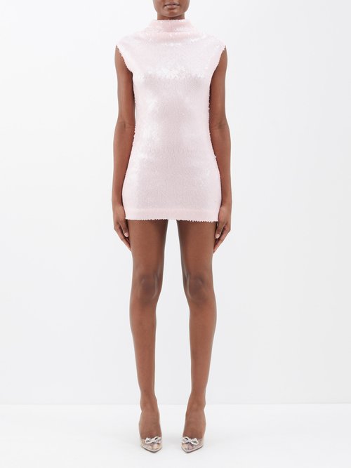 16arlington - Luna Sequinned Tulle Mini Dress - Womens - Light Pink