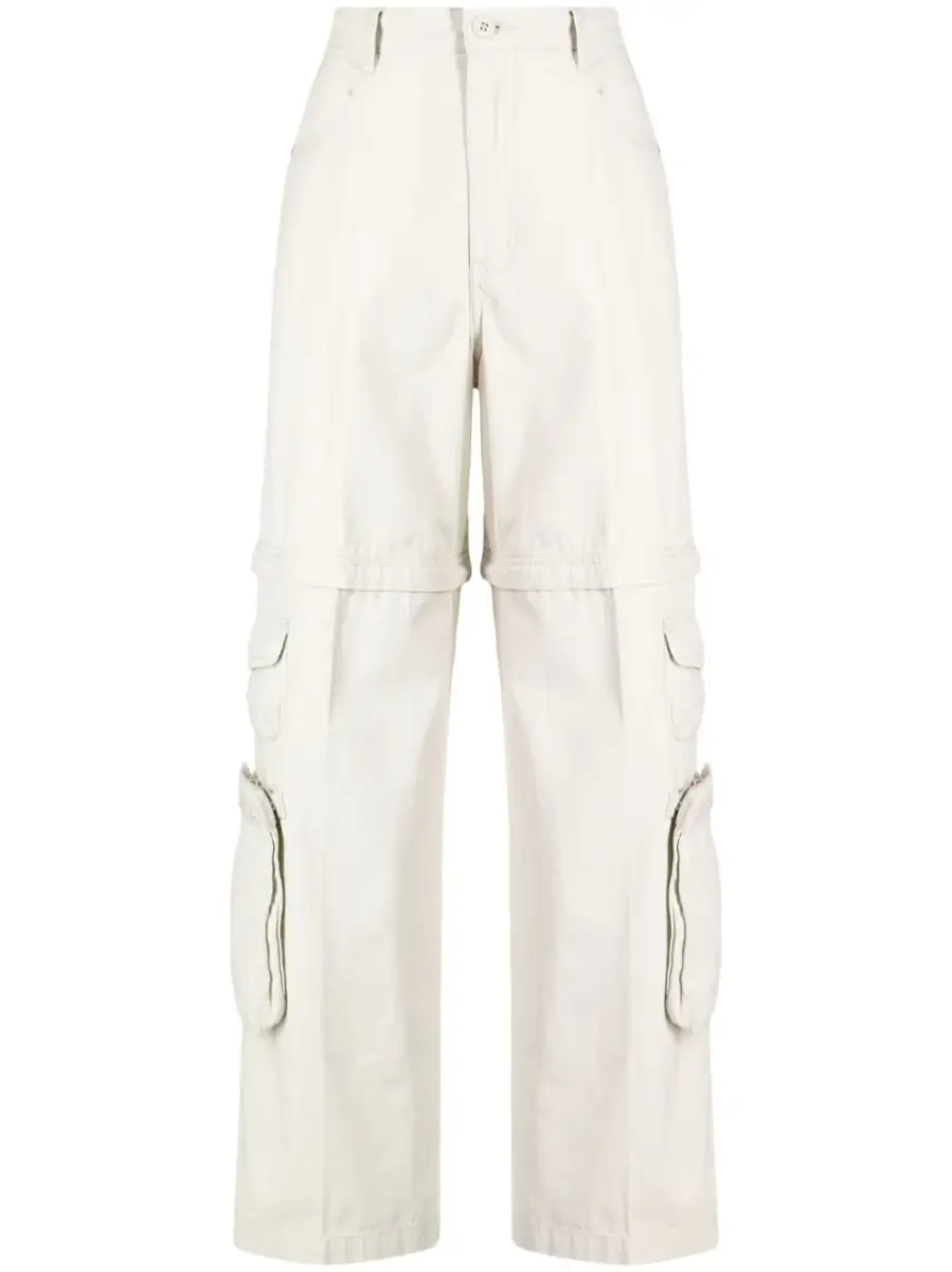 izzue high-waisted cotton cargo pants