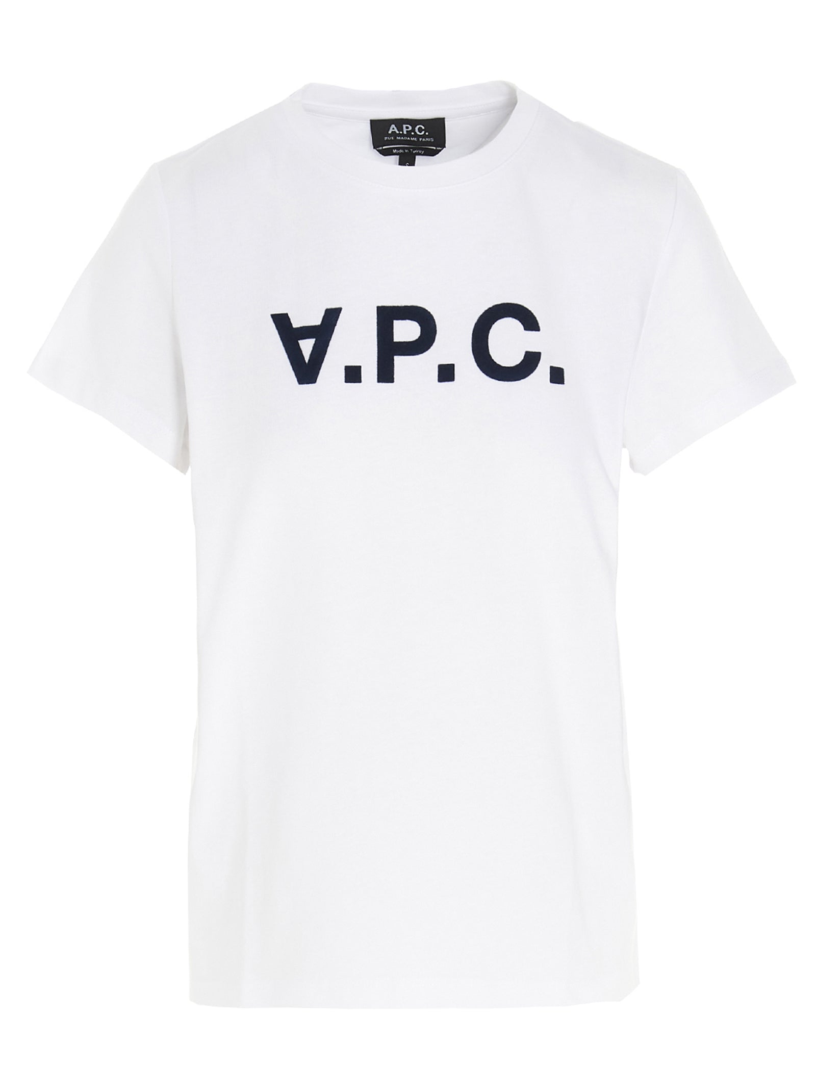 A.P.C-Flocked Logo T Shirt Bianco-Donna