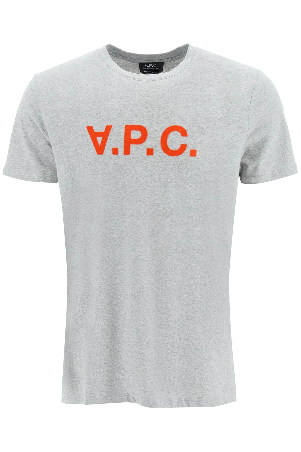 A.P.C-T Shirt Logo Floccato-Uomo