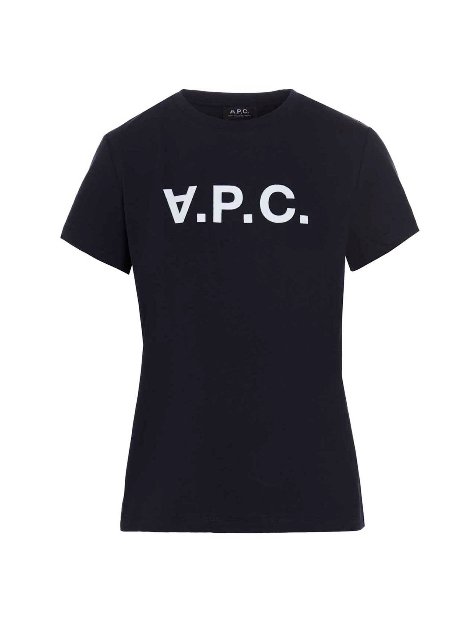 A.P.C-'VPC' T Shirt Blu-Donna