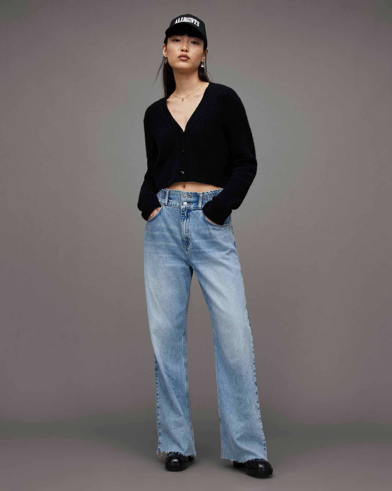 AllSaints Hailey High-Rise Wide Leg Denim Jeans