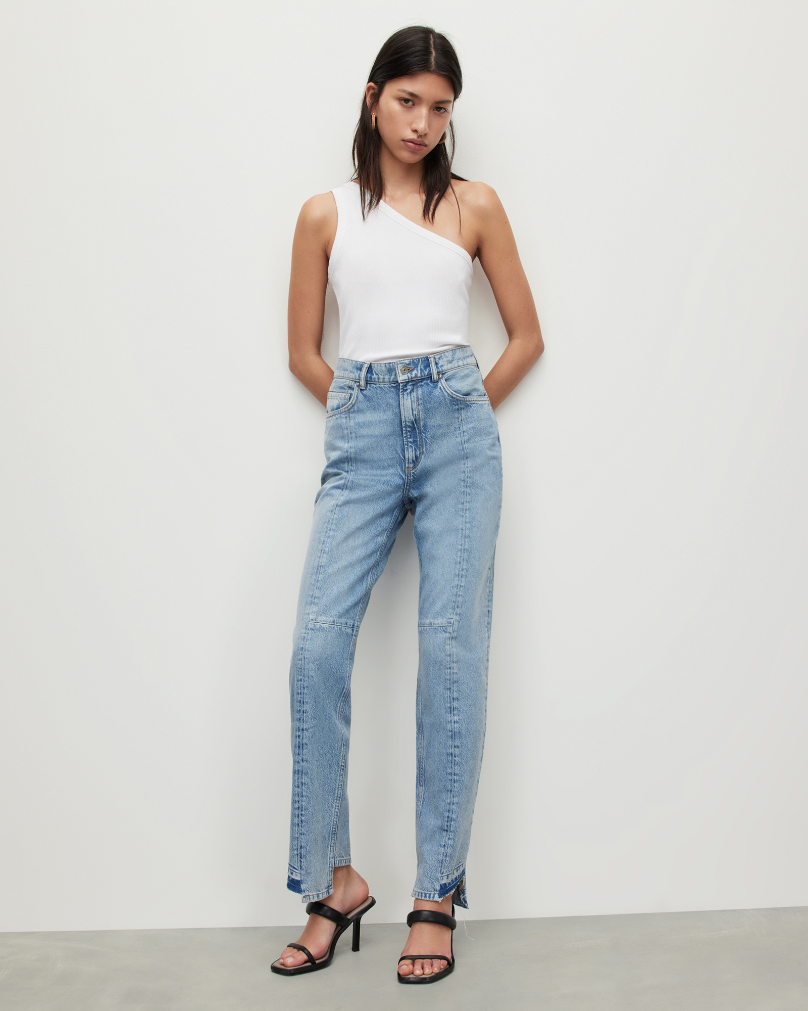 AllSaints Kym High-Rise Straight Fit Denim Jeans