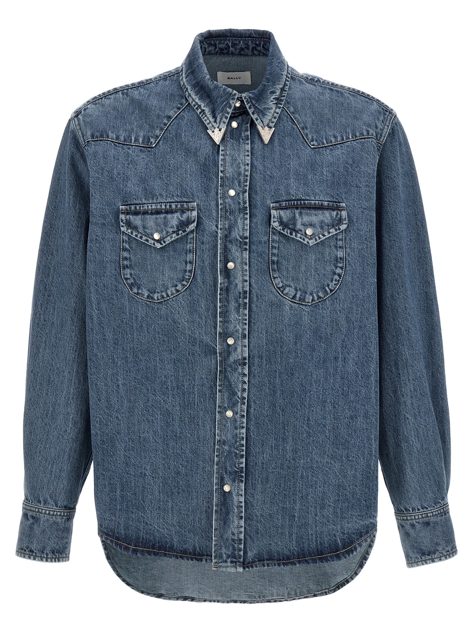 Bally-Western Denim Shirt Camicie Blu-Uomo