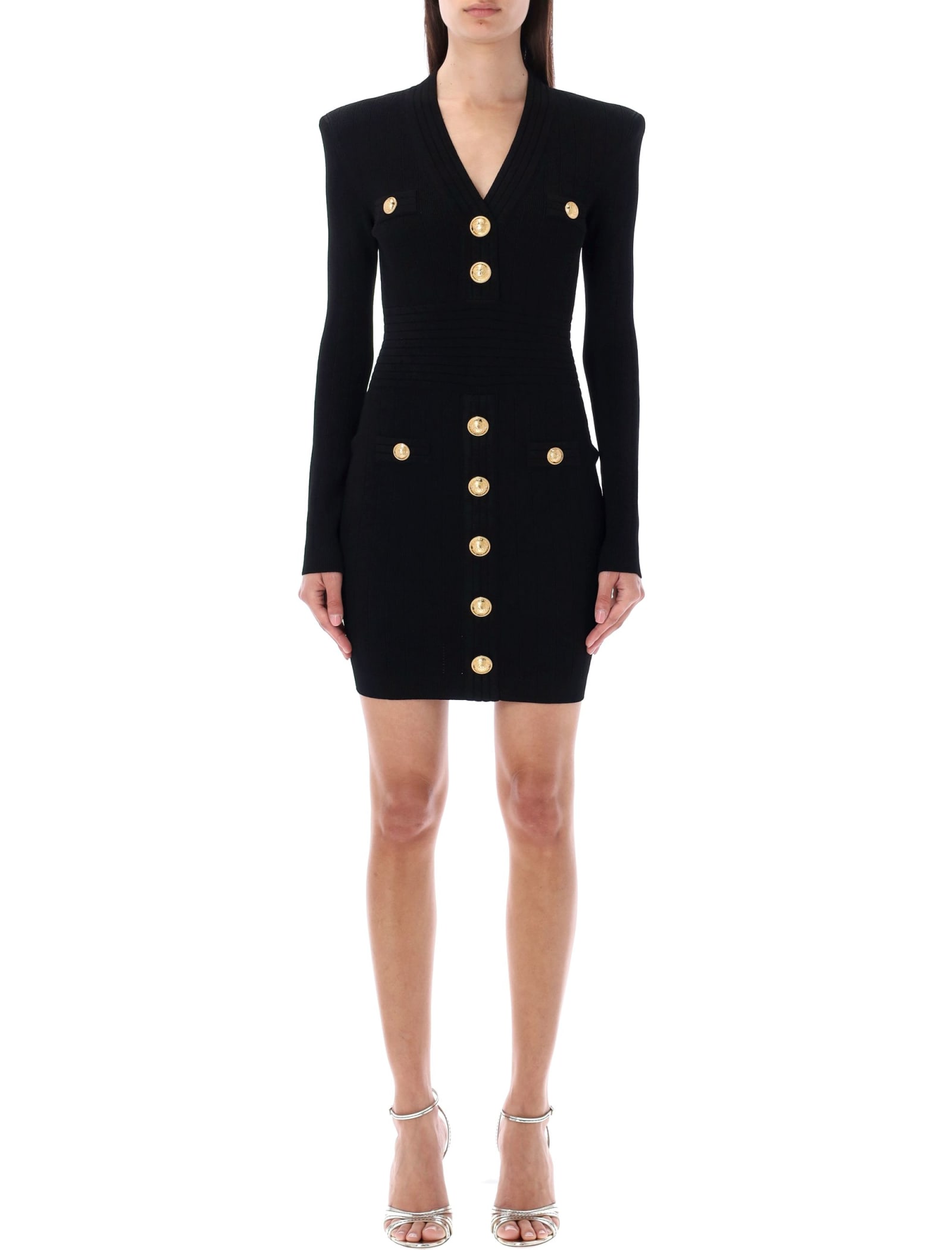 Balmain Knitted Dress With Buttons