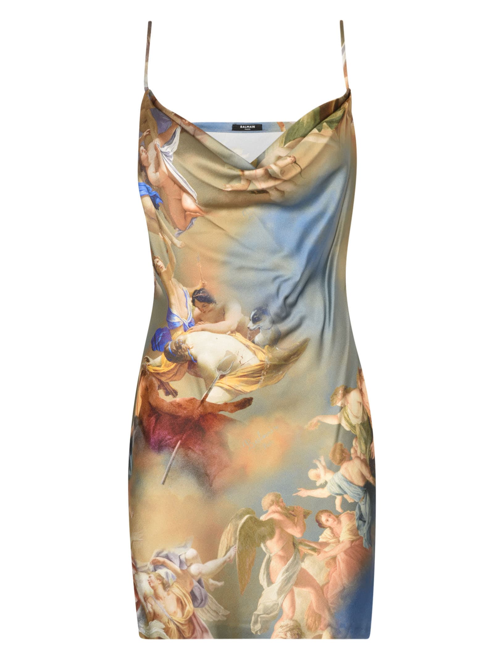 Balmain Printed Sleeveless Short Dress