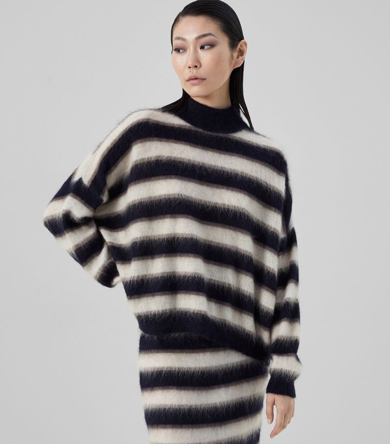 Brunello Cucinelli Mohair-Cashmere Striped Sweater