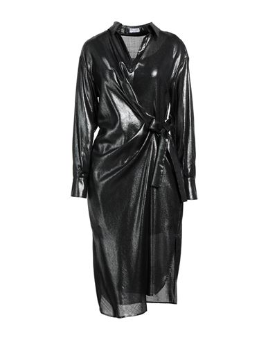 Brunello Cucinelli Woman Midi dress Steel grey Size S Polyester, Virgin Wool