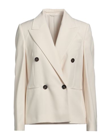 Brunello Cucinelli Woman Suit jacket Off white Size 2 Viscose, Virgin Wool, Brass