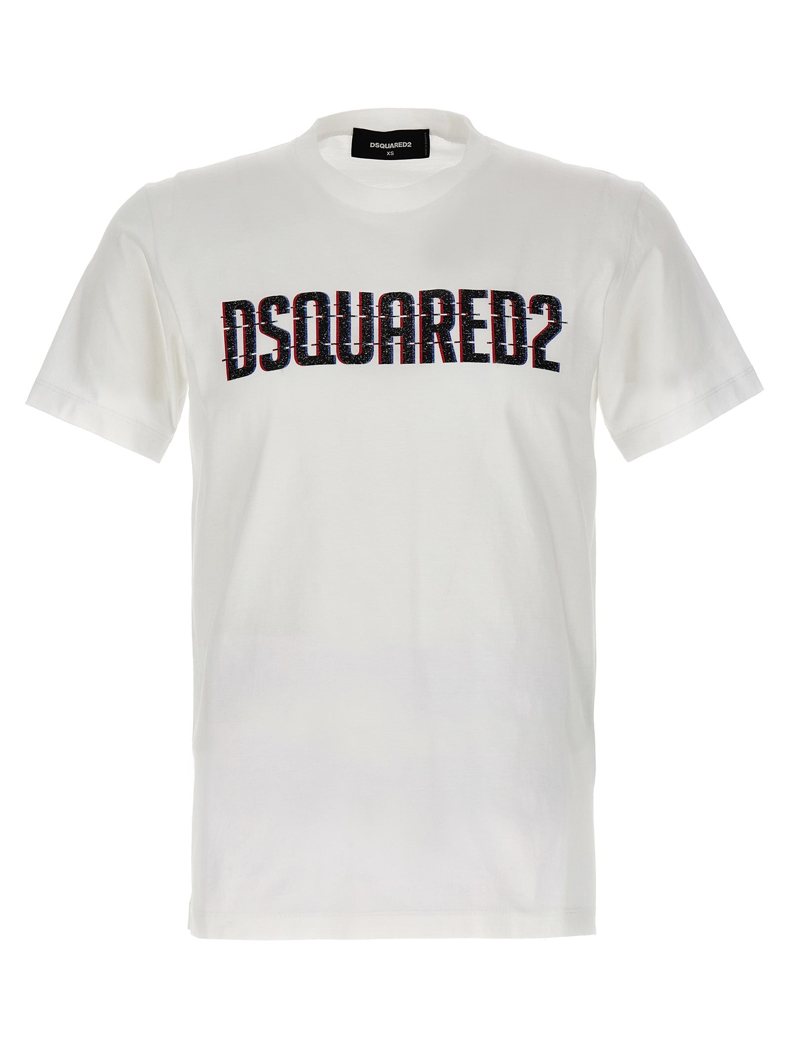 Dsquared2-Logo Print T Shirt Bianco-Uomo