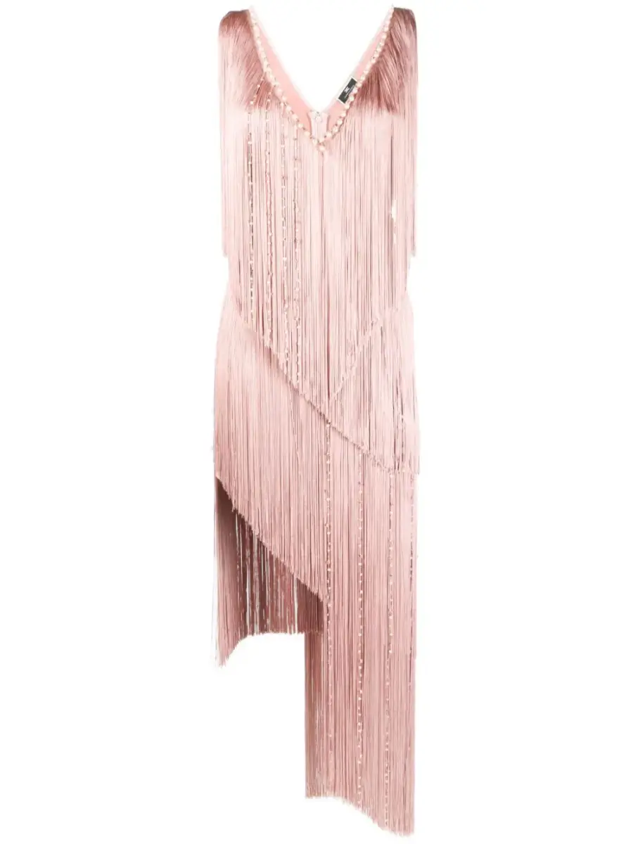MILAN FASHION WEEK Elisabetta Franchi asymmetric fringed dress £756