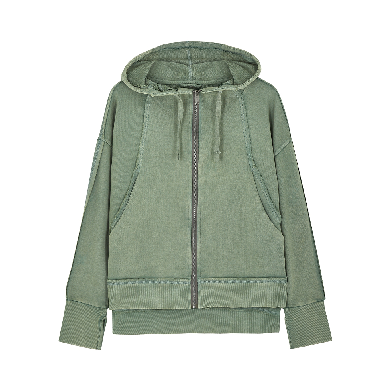 Free People Movement Only One Hooded Cotton Sweatshirt - Dark Green - L