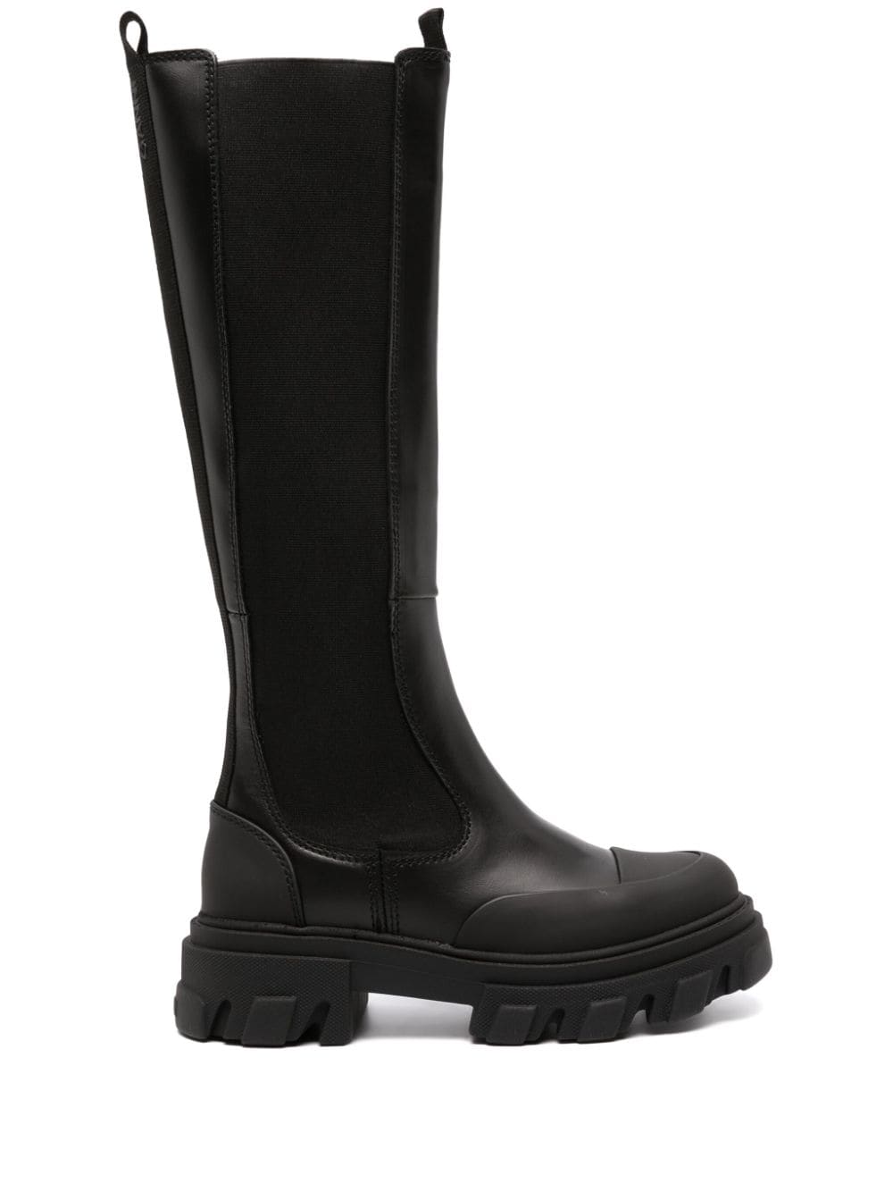 GANNI knee-high leather boots - Black