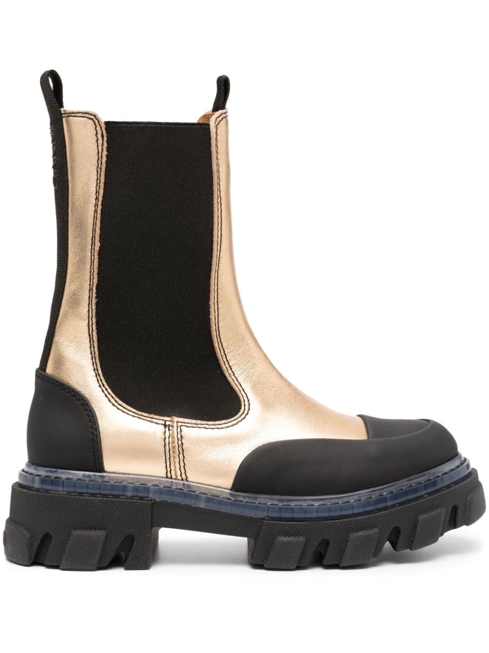 GANNI metallic-leather chunky Chelsea boots - Gold