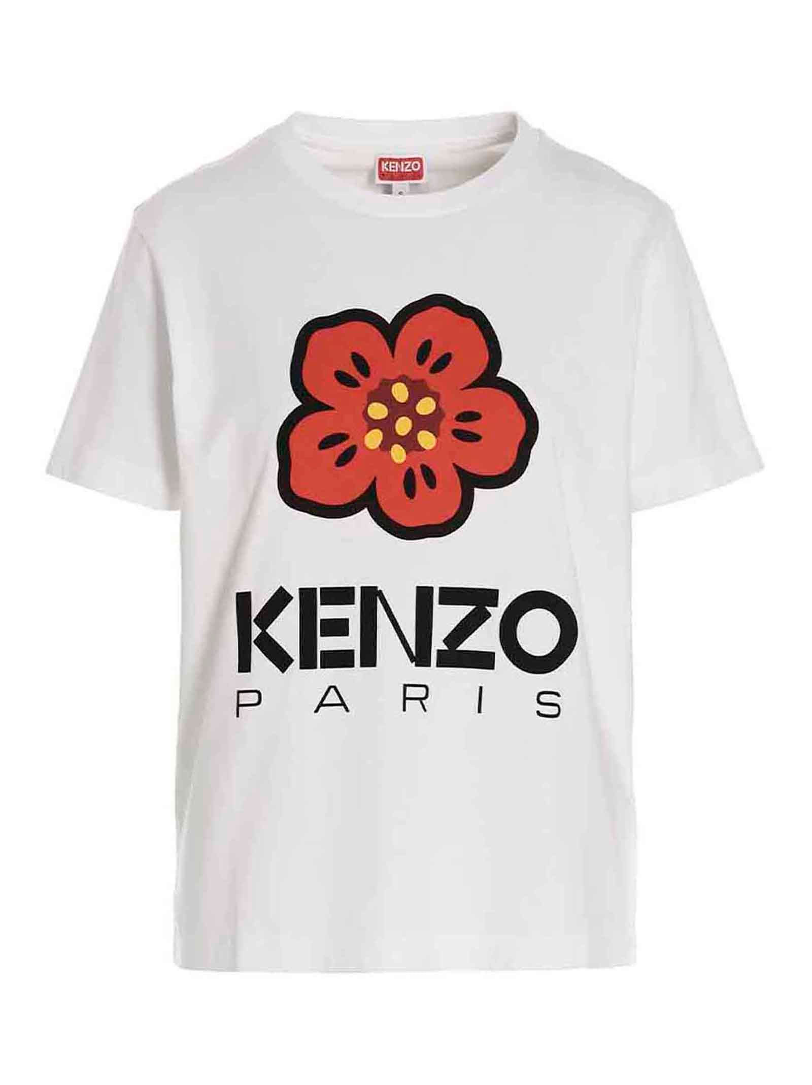 Kenzo-'Kenzo Paris' T Shirt Bianco-Donna