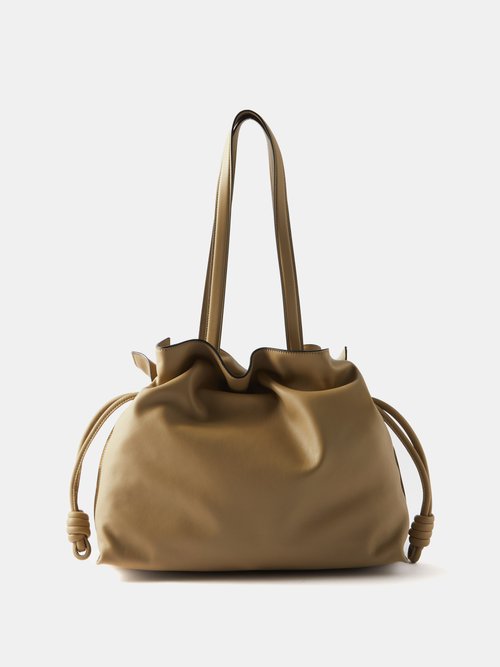 Loewe - Flamenco Leather Shoulder Bag - Womens - Beige