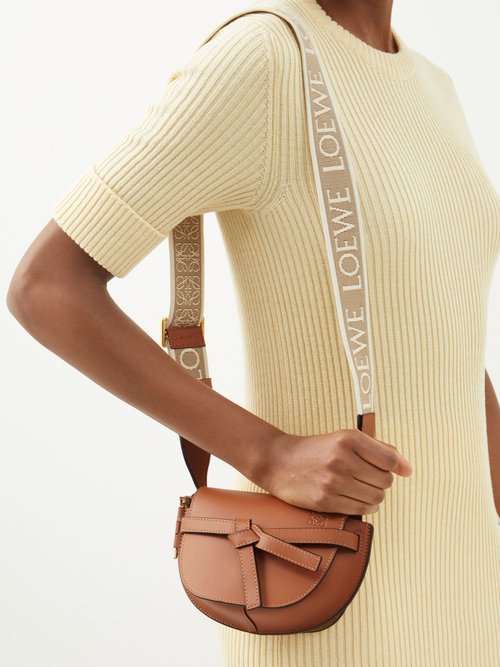 Loewe - Gate Mini Leather Cross-body Bag - Womens - Tan
