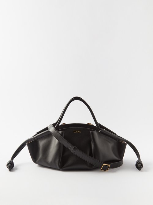 Loewe - Paseo Small Leather Bag - Womens - Black