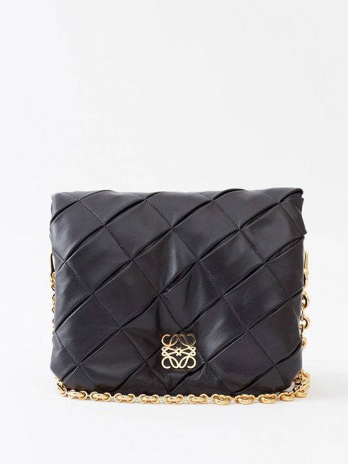 Loewe - Puffer Goya Quilted-leather Shoulder Bag - Womens - Black