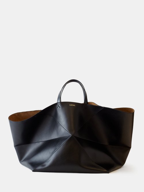 Loewe - Puzzle Fold Xl Leather Tote Bag - Womens - Black