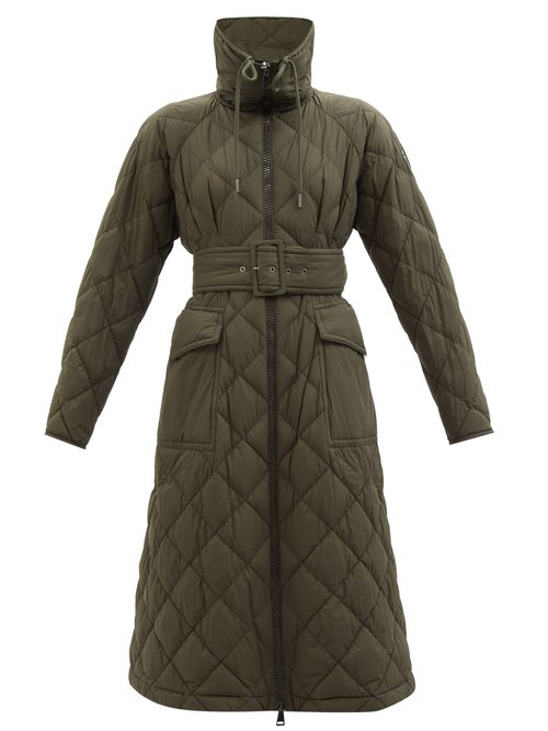 Moncler - Caprier Hooded Quilted Down Coat - Womens - Khaki