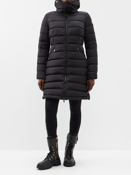 Moncler - Flammette Hooded Quilted Down Coat - Womens - Black