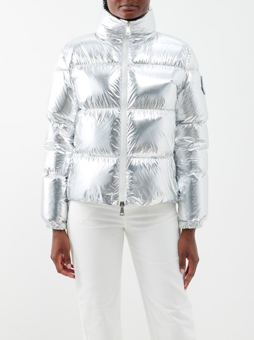 Moncler - Meuse Mirror-effect Quilted Down Jacket - Womens - Silver
