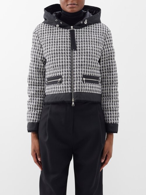 Moncler - Remonay Technical-tweed Quilted-down Jacket - Womens - Black White