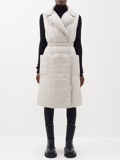 Moncler - Sables Sleeveless Quilted Down Coat - Womens - Beige