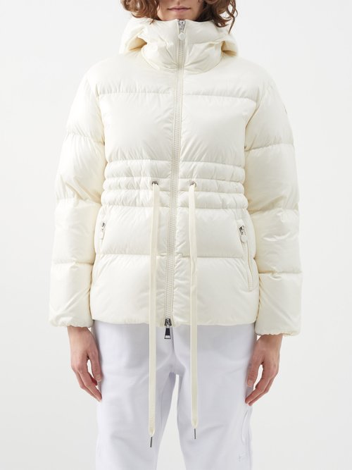 Moncler - Taleve Logo-patch Belted Quilted Down Jacket - Womens - White