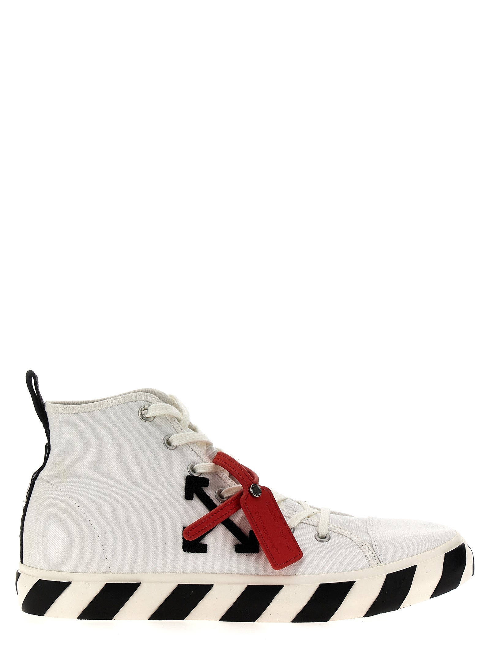 Off-White-Mid Top Vulcanized Sneakers Bianco/Nero-Uomo